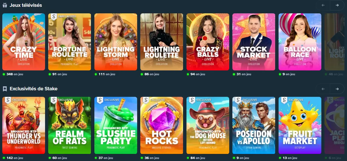 Présentation des meilleures machines à sous du casino Stake