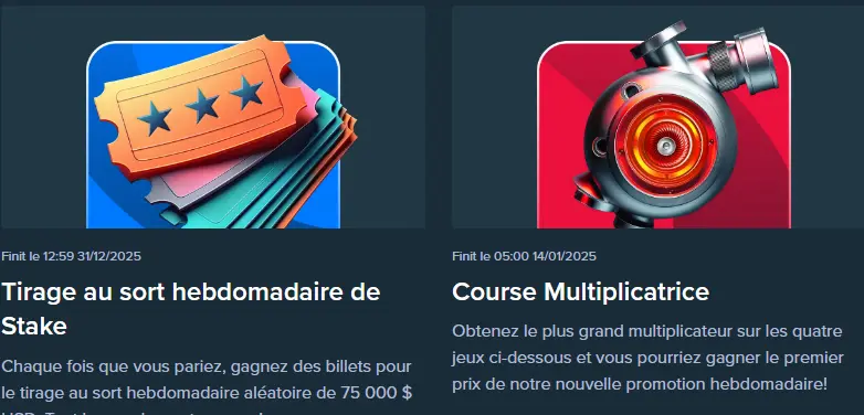 Tirage au sort hebdomadaire sur Stake Casino